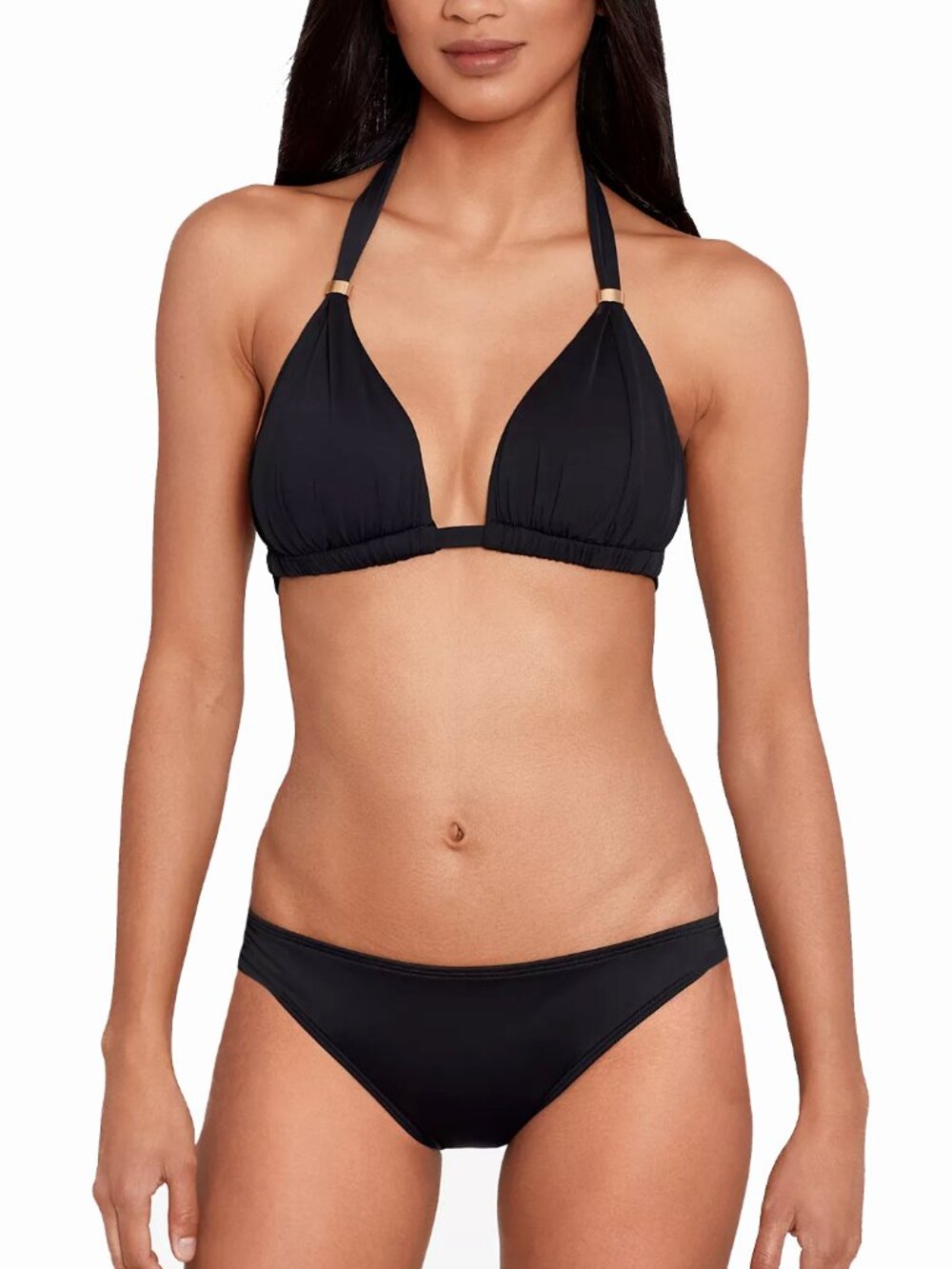 NWT Lauren Ralph Lauren Beach Club Solid Molded Cup Halter Bikini Top & Bottoms